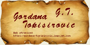 Gordana Topisirović vizit kartica
